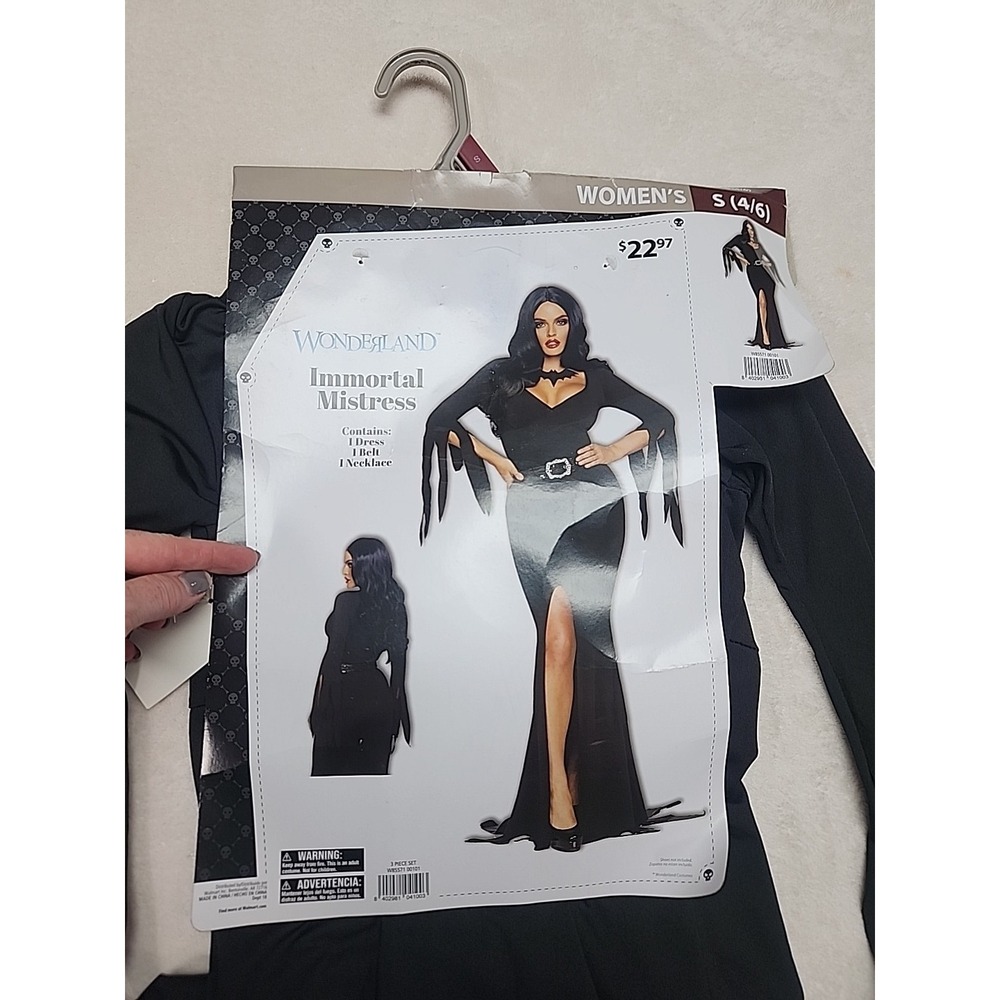 Wonderland Womens Black Immortal Mistress Fancy Dress Costume Size S(4/6) NWT
